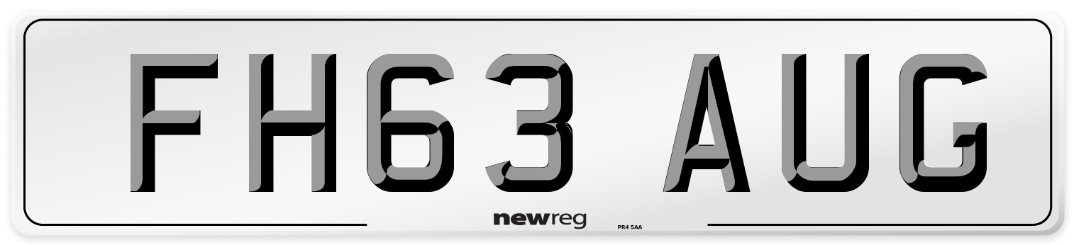 FH63 AUG Number Plate from New Reg